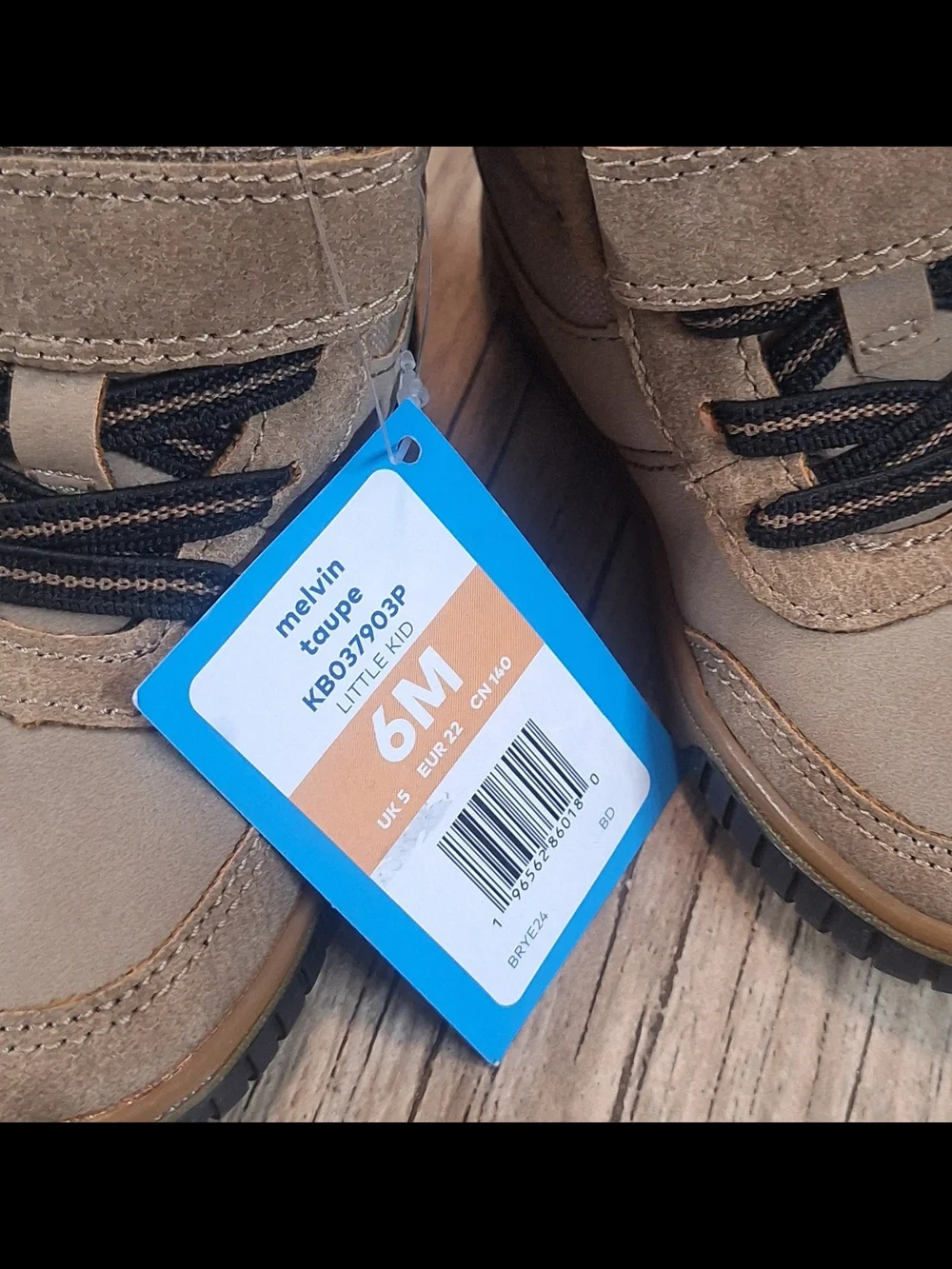 Stride Rite 360 Melvin Taupe Toddler Boots Size 6M Hook & Loop Rugged Casual